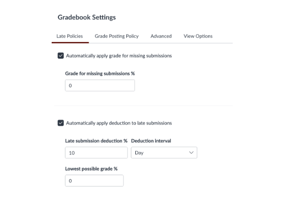 canvas gradebook